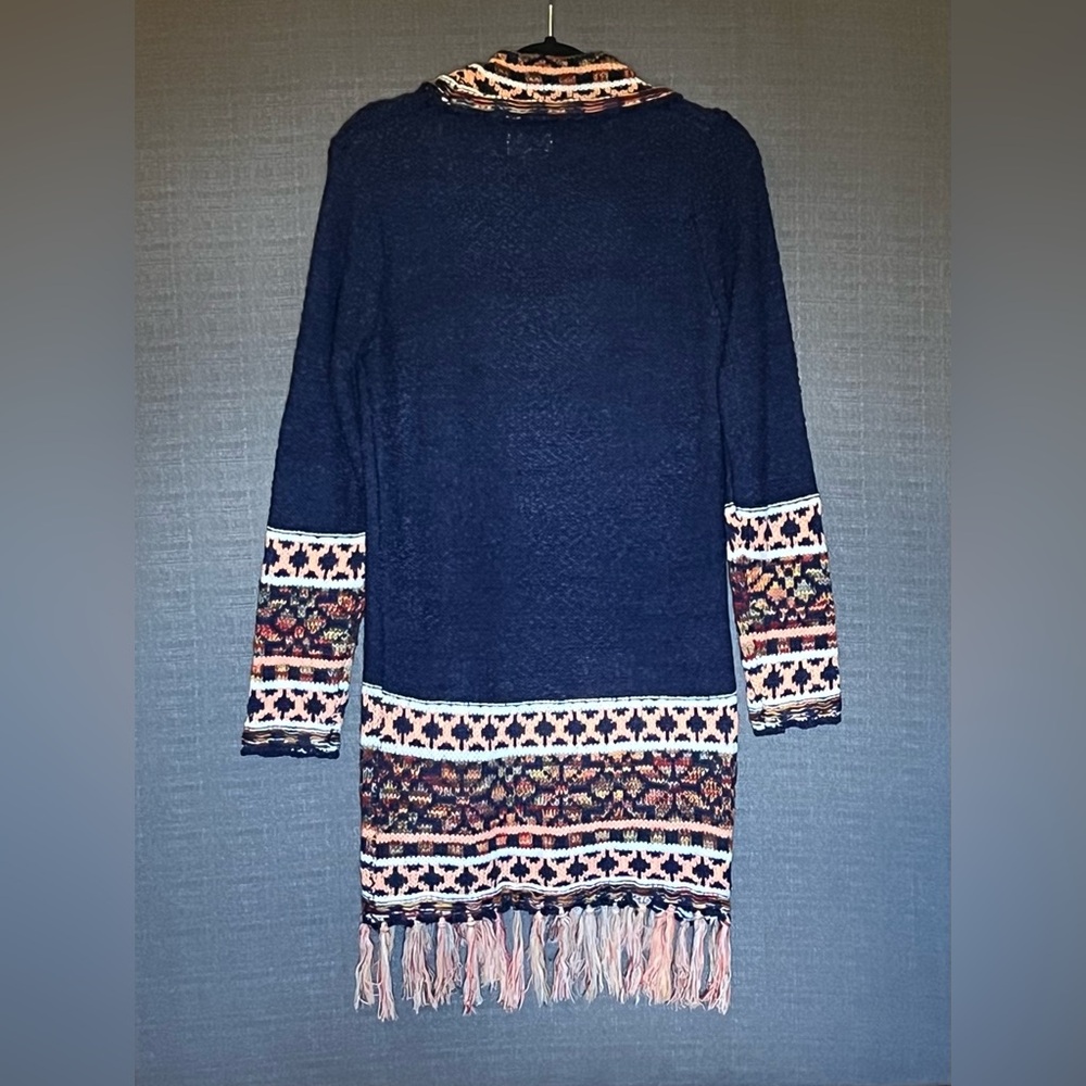 Adora Longline Multi Color Boho Open Cardigan. Fr… - image 3